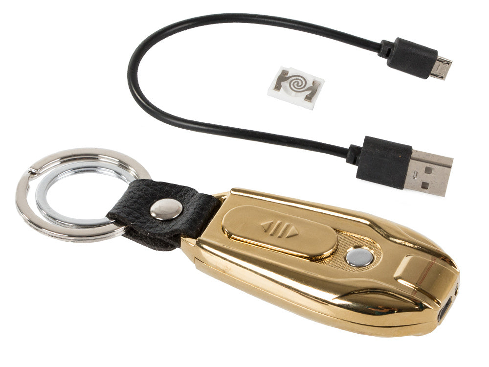 Rafmagns ljómaljós kveikjari LED USB lyklakippa 2in1